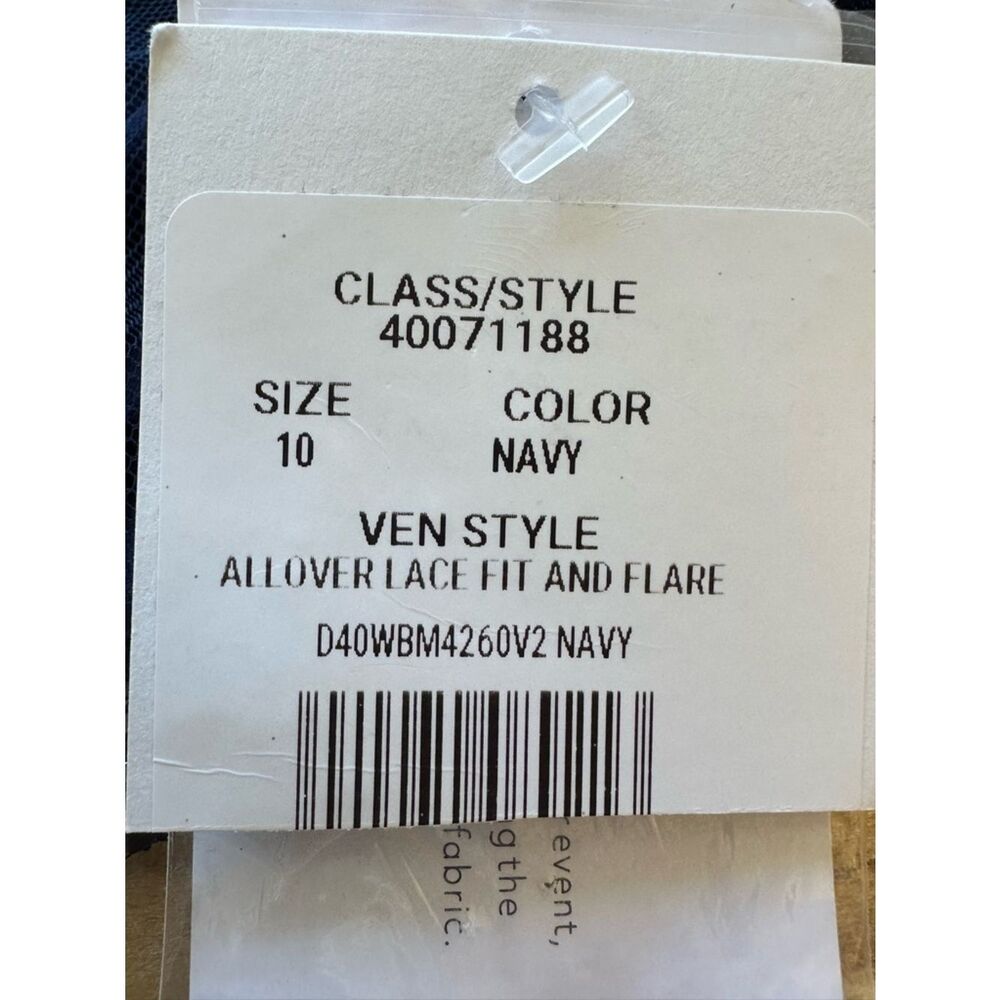 OLEG CASSINI Blue Beaded Sequin Lace Formal Dress Size 10 New With Tags - Picture 5 of 13